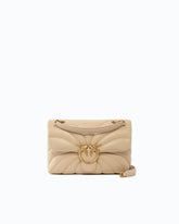 Love Bag Puff large butterfly quilt crossbody bag - Beige | Pinko