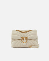 Love Bag Puff large butterfly quilt crossbody bag - White | Pinko