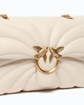 Love Bag Puff large butterfly quilt crossbody bag - White | Pinko