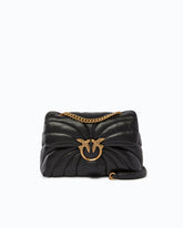 Love Bag Puff large butterfly quilt crossbody bag - Black | Pinko