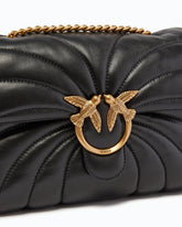 Love Bag Puff large butterfly quilt crossbody bag - Black | Pinko
