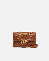 Mini borsa Love Bag Puff Butterfly a tracolla in nappa - Marrone | Pinko