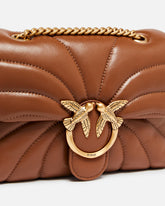 Mini borsa Love Bag Puff Butterfly a tracolla in nappa - Marrone | Pinko
