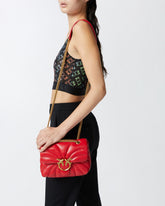 Mini borsa Love Bag Puff Butterfly a tracolla in nappa - | Pinko