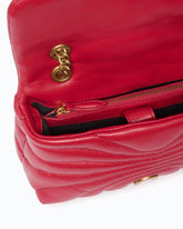 Borsa a tracolla piccola Love Puff in nappa trapuntata a farfalla - Rosso | Pinko