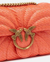 Mini borsa a tracolla Love Bag Puff in rafia con catena - | Pinko