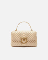 Borsa a mano media Love Bag Puff Chevron in nappa - | Pinko