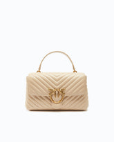 Średnia torebka do ręki Lady Love Bag Puff z nappy w zygzak - Beżowy | Pinko