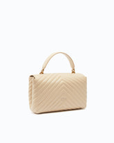 Średnia torebka do ręki Lady Love Bag Puff z nappy w zygzak - Beżowy | Pinko