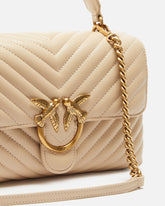 Τσάντα χειρός μεσαίου μεγέθους Lady Love Bag Puff από δέρμα nappa με σχέδιο ζιγκ-ζαγκ - Μπεζ | Pinko