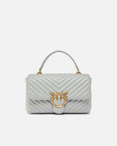 Mittlere Handtasche Lady Love Bag Puff aus Nappaleder mit Chevron - Cremeweiß | Pinko
