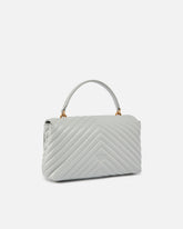Mittlere Handtasche Lady Love Bag Puff aus Nappaleder mit Chevron - Cremeweiß | Pinko
