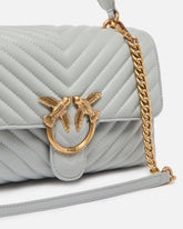 Mittlere Handtasche Lady Love Bag Puff aus Nappaleder mit Chevron - Cremeweiß | Pinko