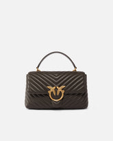 Średnia torebka do ręki Lady Love Bag Puff z nappy w zygzak - Szary | Pinko
