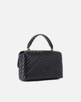 Mittelgroße Handtasche Love Bag Puff Chevron aus Nappaleder - | Pinko