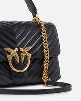 Borsa a mano media Love Bag Puff Chevron in nappa - | Pinko