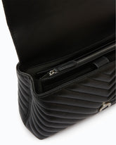 Lady Love Bag Puff medium handbag in chevron nappa leather - Black | Pinko
