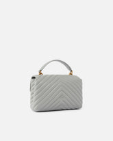 Borsa piccola a mano Lady Love Bag Puff Chevron - Bianco Crema | Pinko