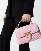 Borsa piccola a mano Lady Love Bag Puff Chevron - Rosa Chiaro | Pinko