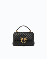 Borsa piccola a mano Lady Love Bag Puff Chevron - Nero | Pinko