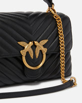 Mini handbag Lady Love Bag Puff Chevron - Black | Pinko