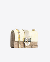 PINKO Galleria Mini Love Bag One in shiny two-tone crocodile-print leather - | Pinko
