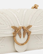 Borsa a tracolla piccola Mini Love Bag con ricamo in rafia - | Pinko