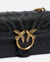 Borsa a tracolla piccola Mini Love Bag con ricamo in rafia - | Pinko