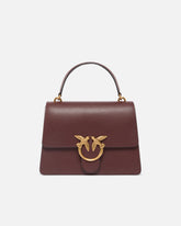 Borsa media a mano Love Bag Top Handle in pelle - Burgundy | Pinko