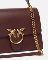 Sac à main moyen Love Bag Top Handle en cuir - Bourgogne | Pinko