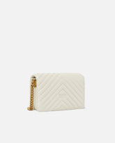 Borsa piccola a spalla Love Bag Click Chevron - Bianco | Pinko