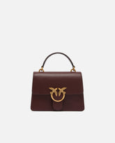 Mini handbag Love Bag Top Handle in leather - Burgundy | Pinko