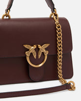 Mini handbag Love Bag Top Handle in leather - Burgundy | Pinko