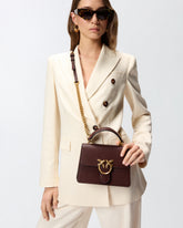 Mini handbag Love Bag Top Handle in leather - Burgundy | Pinko