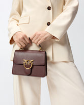 Mini handbag Love Bag Top Handle in leather - Burgundy | Pinko