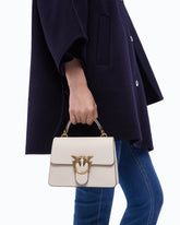 Mini handbag Love Bag Top Handle in leather - White | Pinko