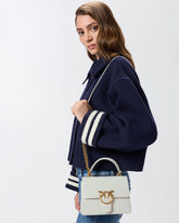 Borsa mini a mano Love Bag Top Handle in pelle - Bianco | Pinko