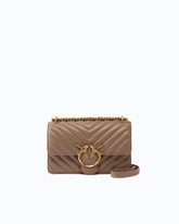 Bolso pequeño bandolera Love Bag One Chevron - Beige | Pinko