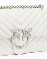 Petit sac bandoulière Love Bag One Chevron - Blanc | Pinko