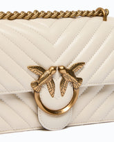 Borsa piccola a tracolla Love Bag One Chevron - Bianco | Pinko