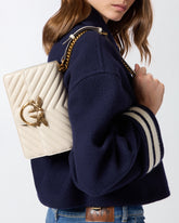 Borsa piccola a tracolla Love Bag One Chevron - Bianco | Pinko