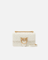 Mini borsa a tracolla Love Bag con logo imprimè - Bianco | Pinko