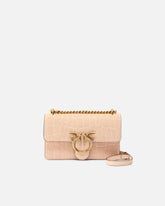 Mini Love Bag One small crossbody bag in crocodile-print leather - Beżowy | Pinko