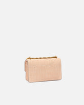 Mini Love Bag One small crossbody bag in crocodile-print leather - Beżowy | Pinko