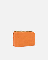 Mini Love Bag One small crossbody bag in crocodile-print leather - Orange | Pinko