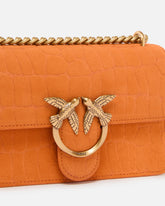 Borsa a tracolla piccola Mini Love Bag One in pelle stampa coccodrillo - | Pinko