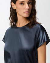 Blouse à manches courtes en satin - | Pinko