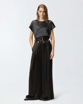 Short-sleeved satin blouse - | Pinko