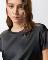 Blouse à manches courtes en satin - | Pinko