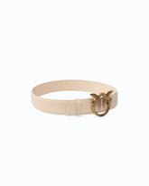 Breiter Ledergürtel Love Birds 4cm - Beige | Pinko